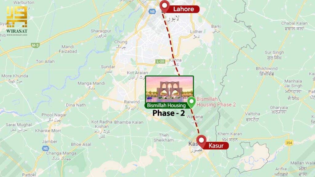Bismillah Housing lahore phase 2 location map