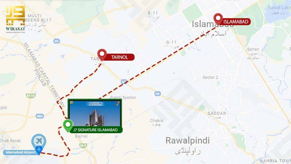 J7 signature islamabad location map showing its nearby places 