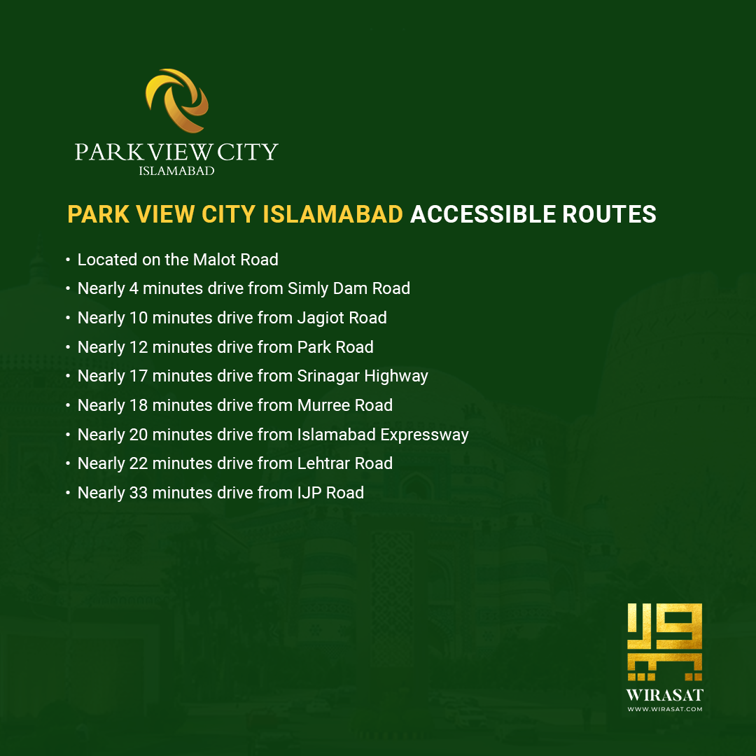 Park View City Islamabad access points 