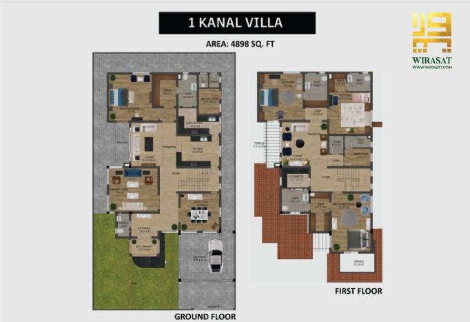 1 Kanal Residential Villas in Lake City floor plan