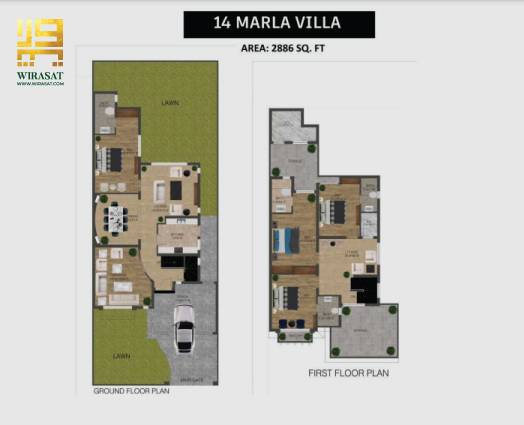 14 Marla Residential Villas in Lake City 2,886 sq. ft. floor plan