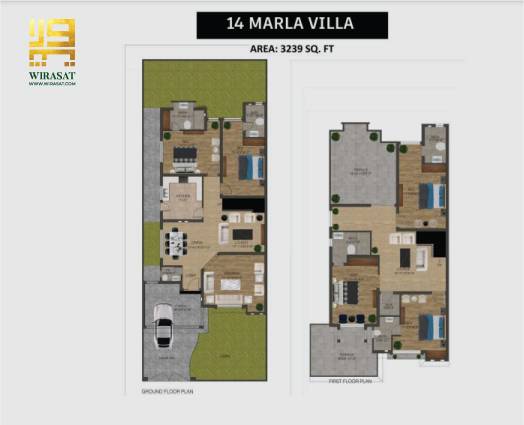14 Marla Residential Villas in Lake City 3,239 ft floor plan