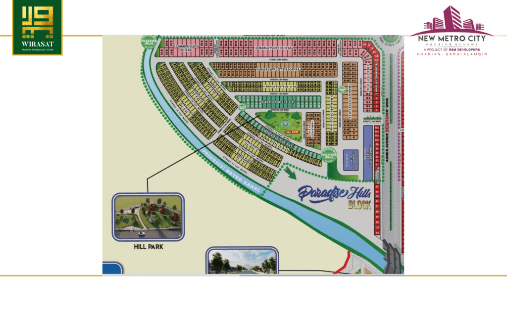 New Metro City Kharian Paradise Hills Block layout map