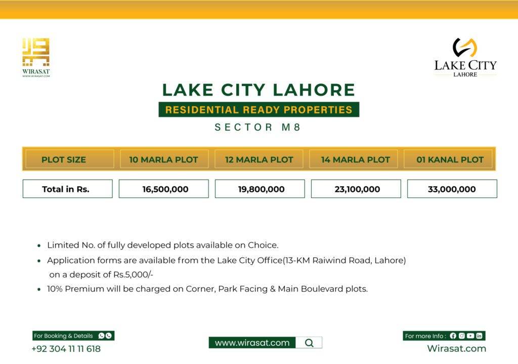 Lake City Lahore Sector M8 Payment Plan