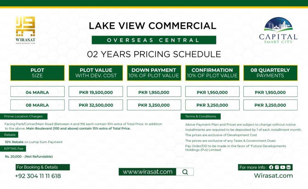 Capital Smart City Payment Plan 2023 | lake view commercial 