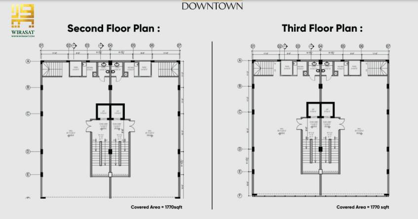  the floor plan of the 2nd and 3rd Floor Downtown Lake City Lahore