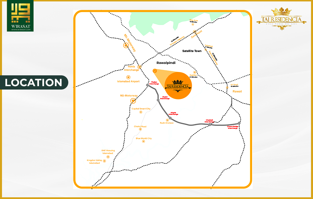 Location of Taj Residencia Islamabad