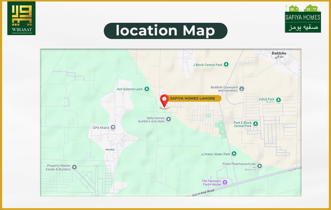 Safiya Homes Lahore Location Map