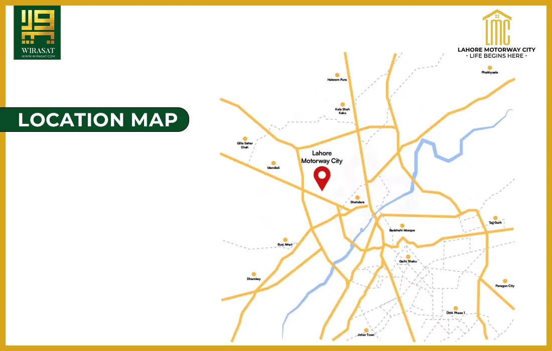 Location of Lahore Motorway City