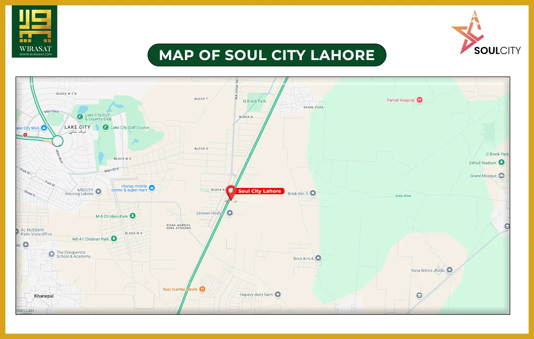 Map of Soul City Lahore