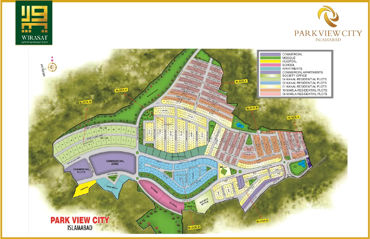 Master Plan of Park View City Islamabad