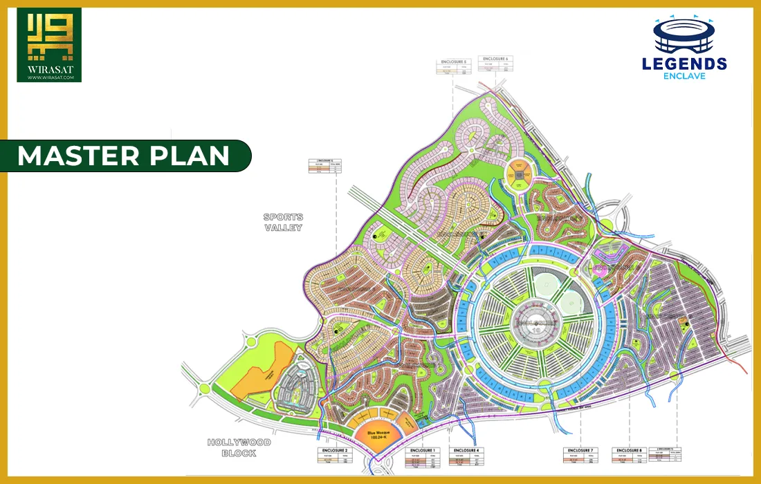 Master plan of Legends Enclave, Blue World City Islamabad