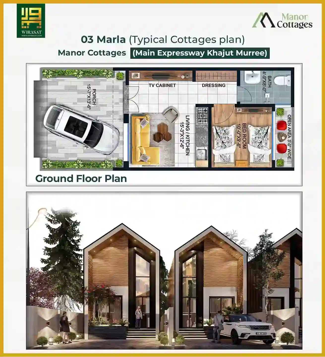 3 Marla Manor Cottages layout