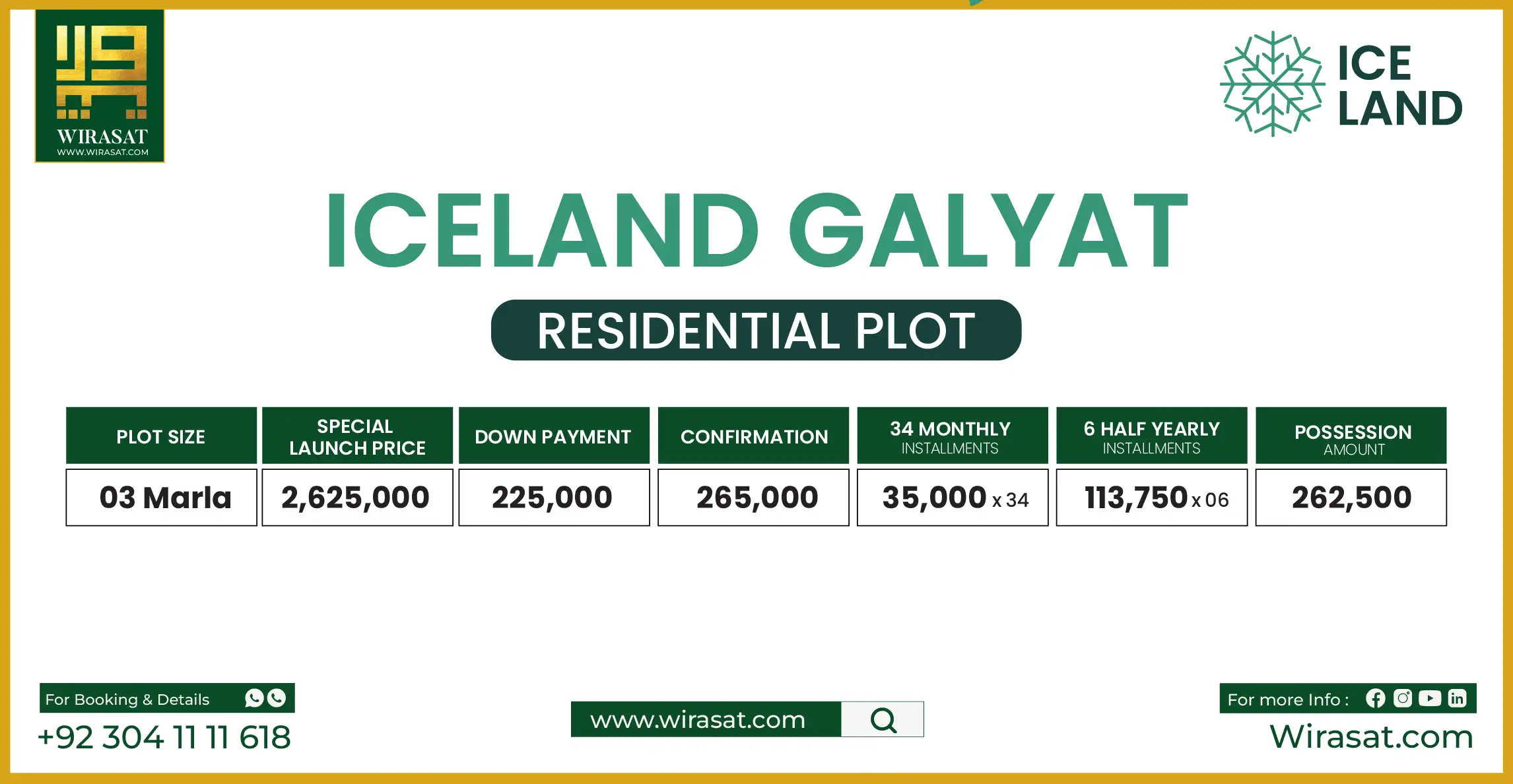 The Iceland Payment Plan Residential Plot 3 Marla