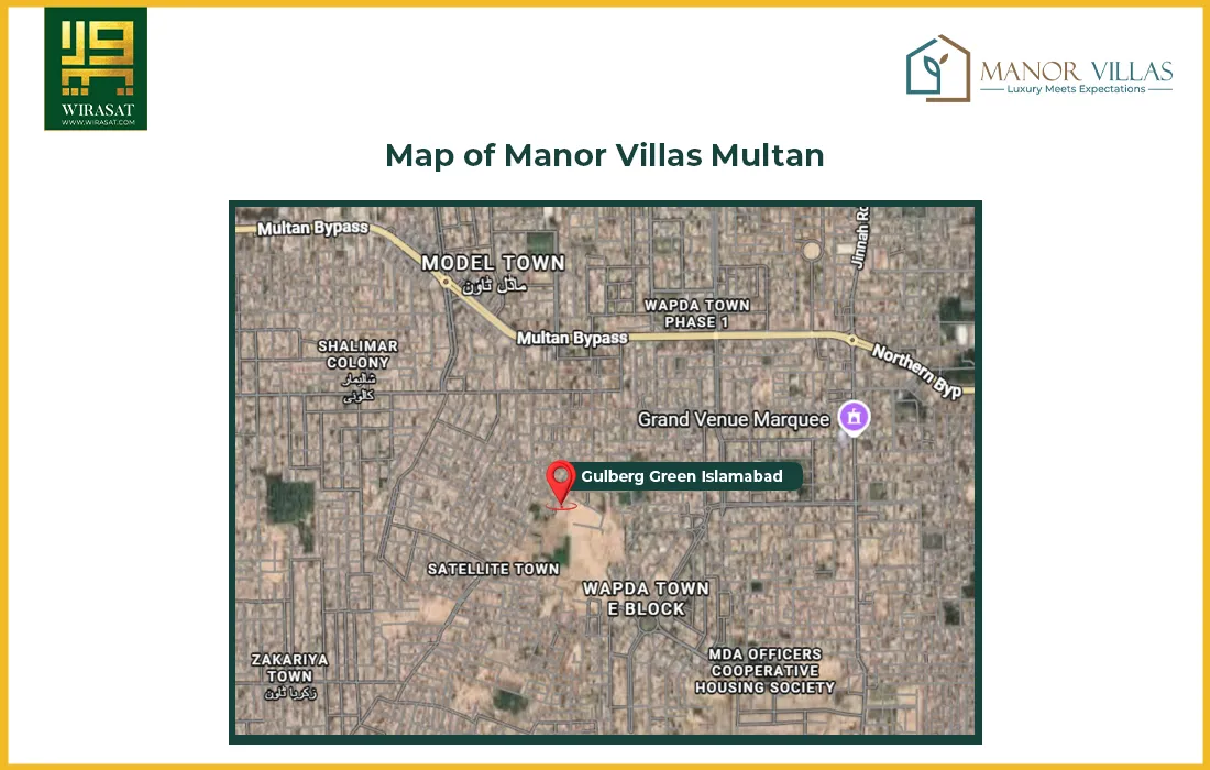 Map of Manor Villas Multan