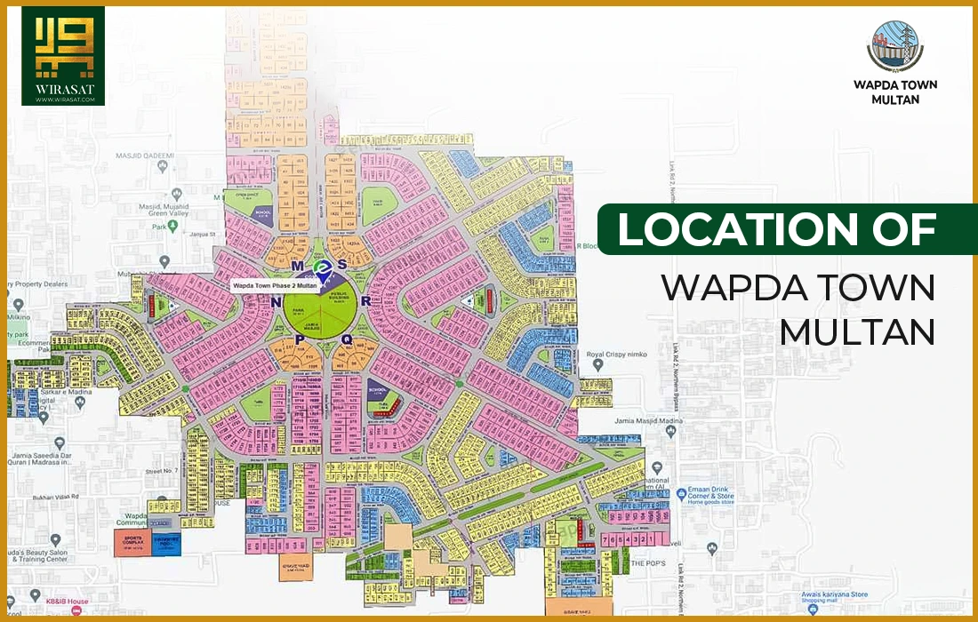 Location of Wapda Town Multan