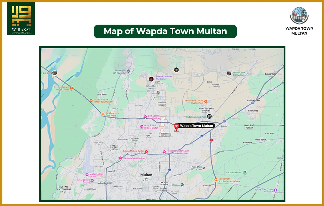 Map of Wapda Town Multan