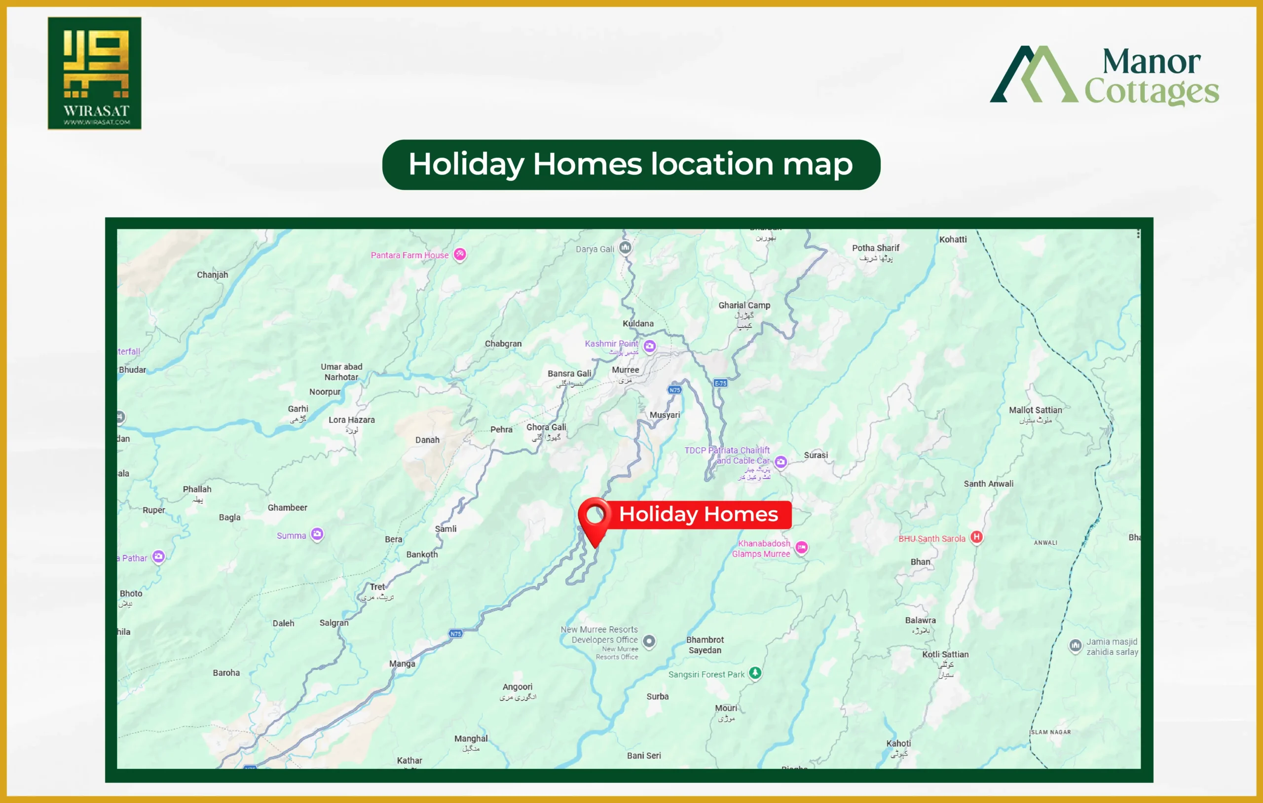 Holiday Homes location map
